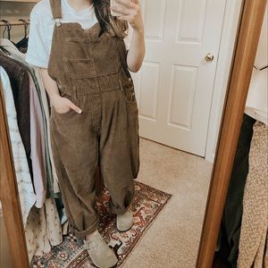 ziggy free people corduroy overalls brown